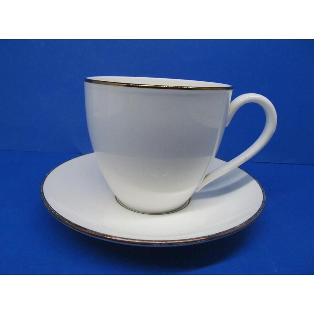Lenox Continental Gold Cup And Saucer White With Gold Trim GUC